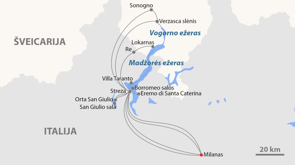 Pažintinė kelionė -Italijos ežerų magija